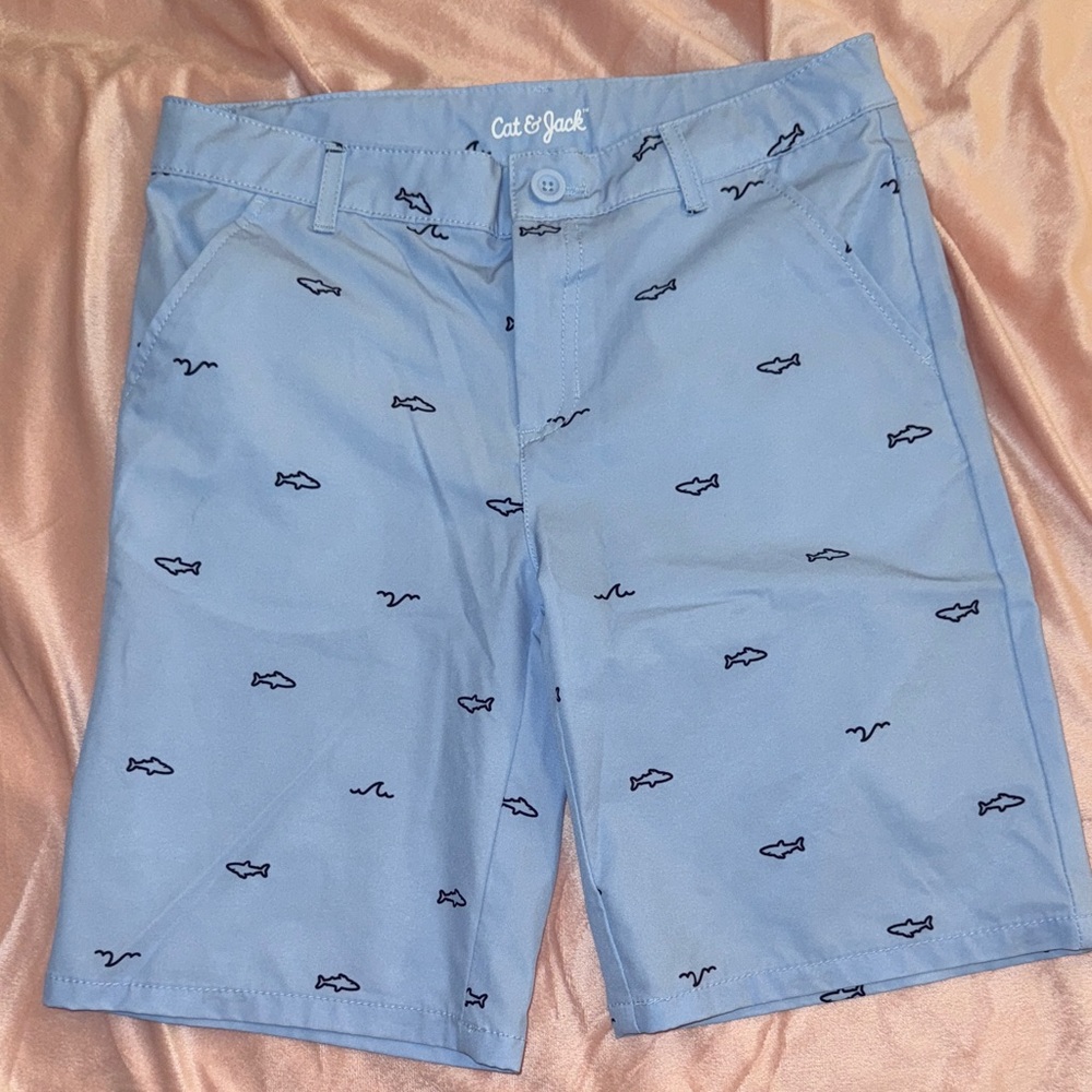 Cat & Jack Light Blue Shorts with Shark Pattern